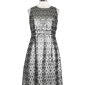 Tory Burch - Silver Diamond Print Dress Sz 6